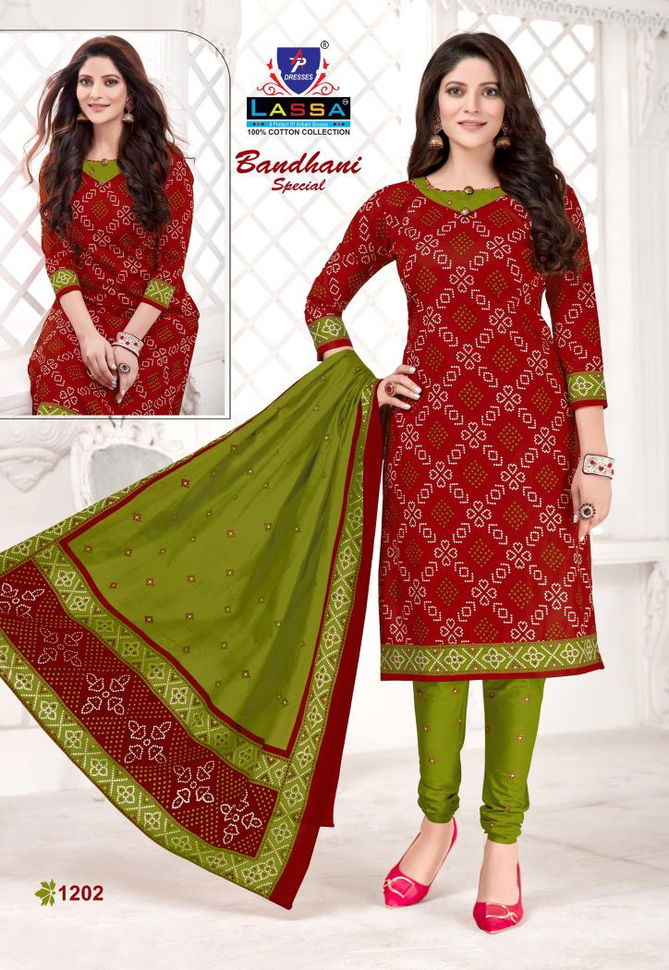 Arihant Lassa Bandhani Special 12 Casual Daily Wear Cotton Dress Material Collection